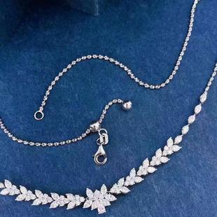 18K金女镶嵌3.2克拉天然南非高品质钻石万能扣项链真金真钻送证书