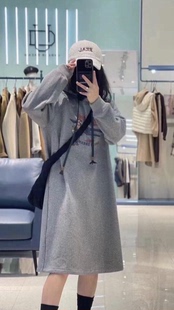 柚丁加绒中长连帽卫裙 洋气 减龄 休闲 正品