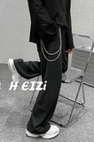 B327-K13-P50送裤链港风男女宽松休闲裤西装拖地裤百搭休闲裤，男装西服套装，电商B327