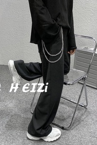 B327-K13-P50送裤链 港风男女宽松休闲裤西装拖地裤百搭休闲裤图片