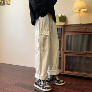 主推有扶持价 ~K106-P60  秋冬纯棉水洗休闲工装裤男女宽松拖地裤图片