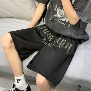夏天男士港风宽松休闲运动短裤篮球裤刺绣五分裤中裤 DK29-P3图片