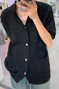 主推款~夏天男女中性潮流休闲短袖开衫毛衣 M01-P55  尺码M-3XL图片