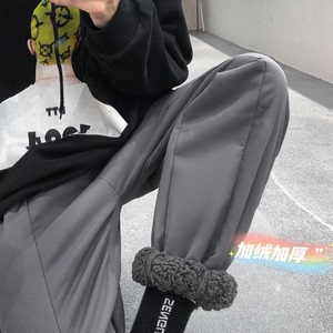 K39-P55 港风男士加绒加厚宽松休闲裤棉裤束脚裤图片