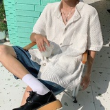主推夏天男女中性潮流休闲短袖开衫毛衣M01-P55现货尺码M-3XL，男装T恤，电商B327