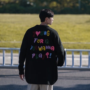 BKM09-P88  抖音品质男女宽松套头圆领宽松刺绣毛衣针织衫图片