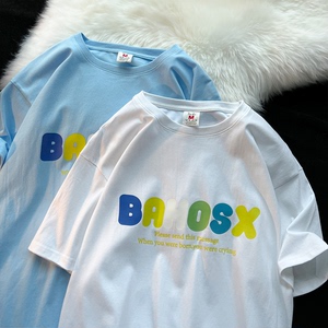 2022男女学生宽松休闲印花纯棉短袖t恤印花体恤衫T18-P25