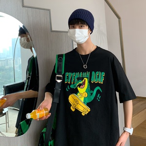 抖音直播200克港风男女中性短袖T恤休闲体恤T08-P25控38图片