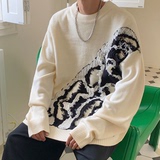 宽松圆领拼接休闲毛衣针织衫套头毛线衣现货哦~-BKM11-P75，男装针织衫/毛衣，电商B327