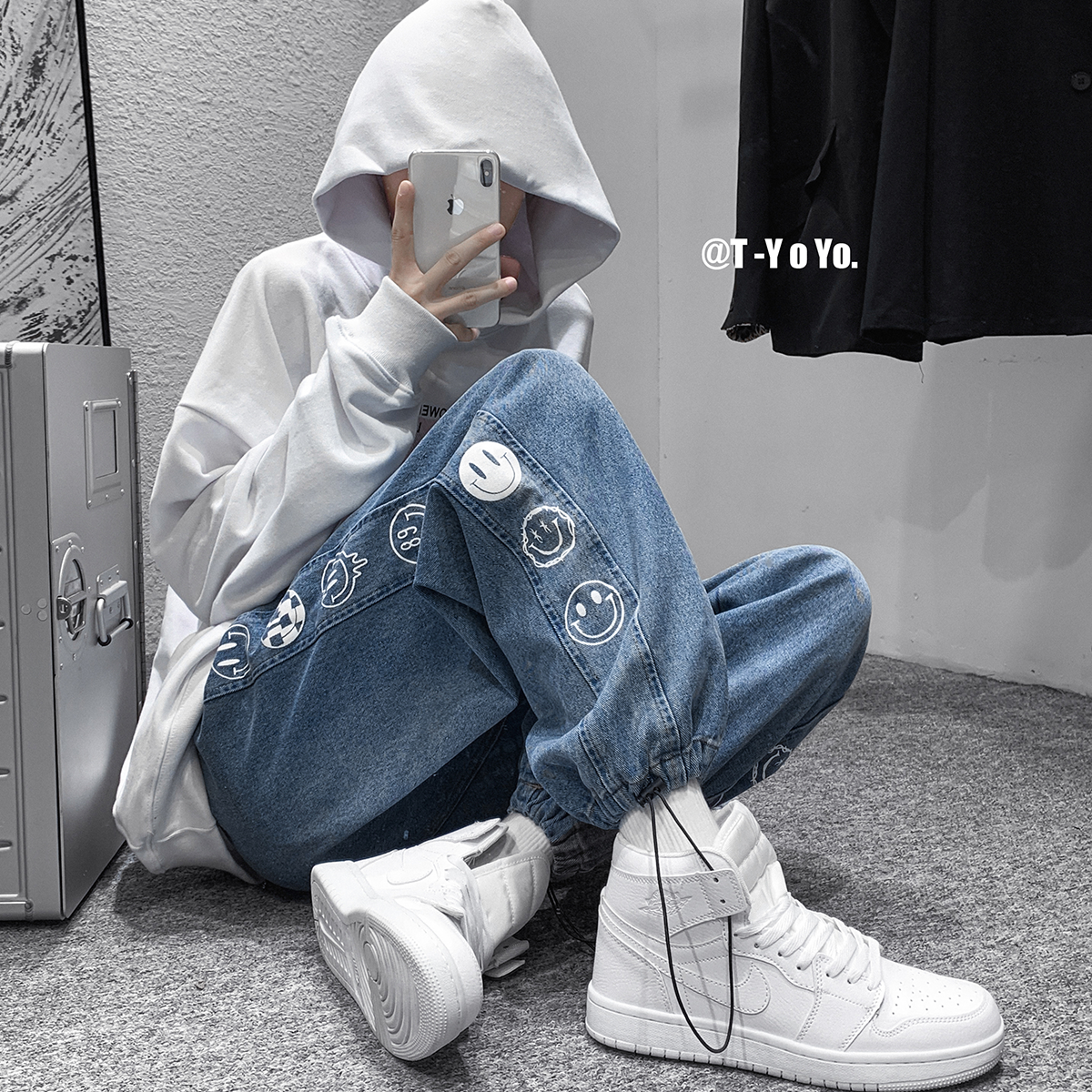 秋装给我冲！！！男士休闲牛仔裤抽绳裤子束脚裤N27-P50,男装牛仔裤,电商B327