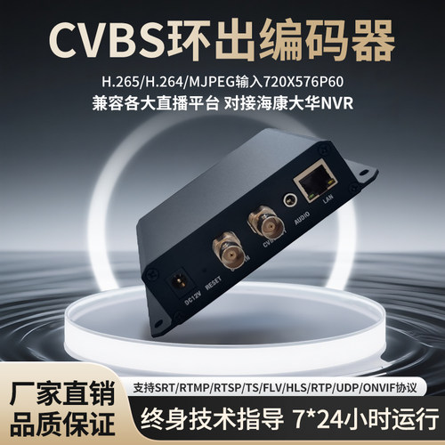 CVBS编码器 H.265网络高清视频转UDP/RTSP/RTMP监控IPTV海康Onvif