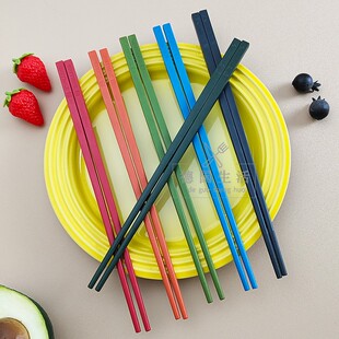 德国双立人NOW系列家用彩色合金筷子耐高温防滑防霉筷尖头纹理6双