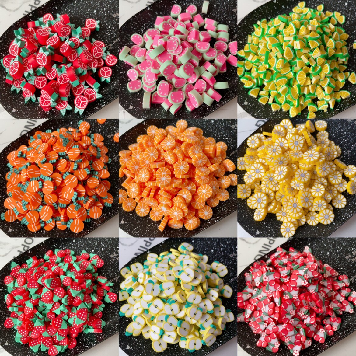 袋装厚切大号软陶水果草莓石榴西瓜切片 diy奶油壳食玩发夹材料