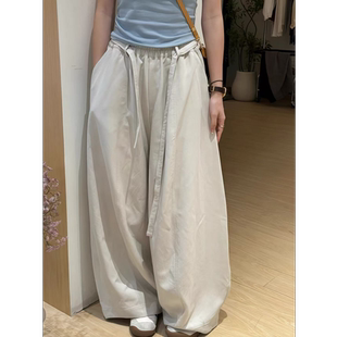 高腰立体剪裁工装镰刀休闲裤女老钱风阔腿弯刀裤裤子宽松bf慵懒风