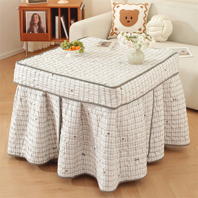 正方形电炉罩套冬季烤火罩加绒烤火桌罩套取暖桌布电暖炉烤火炉罩