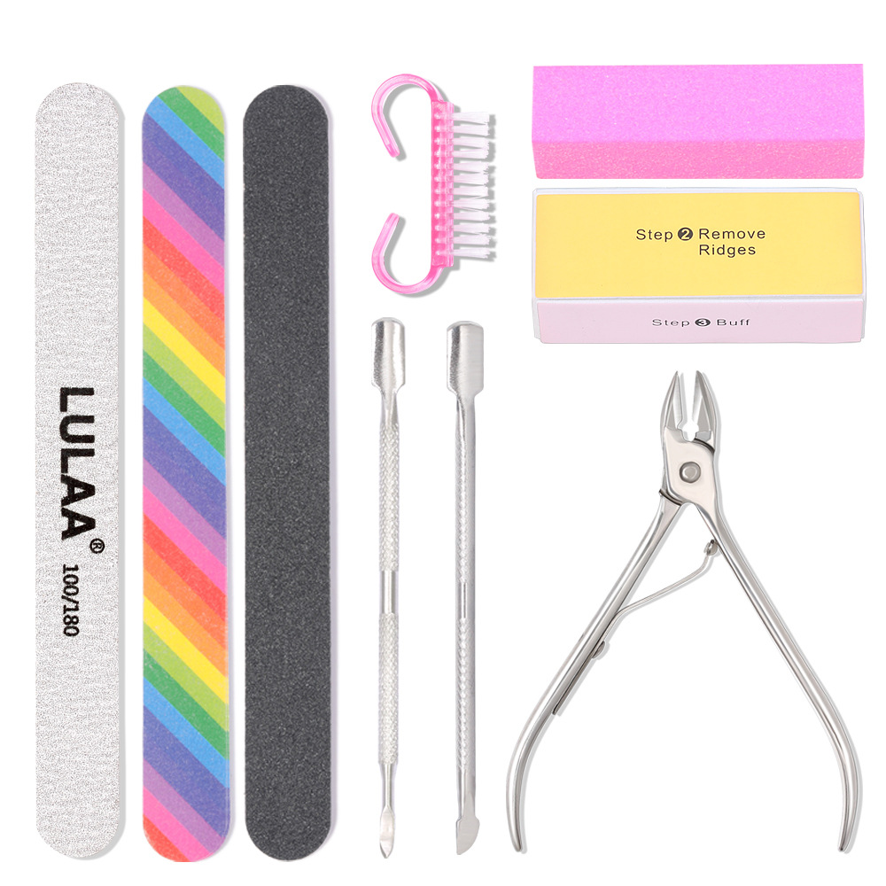 美甲工具套装全套初学者家用修指甲锉抛光条打磨指甲砂条去死皮剪