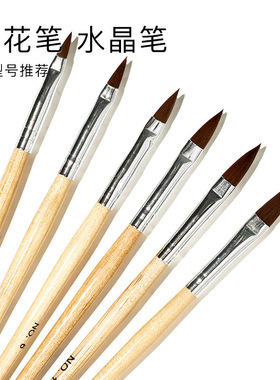 美甲工具水晶粉雕花水晶笔水晶甲用笔光疗凝胶纸托延长用品笔