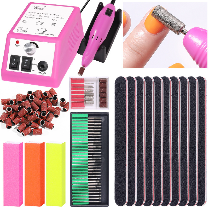 笔式卸甲打磨机美甲店专用美甲机指甲磨甲器盒装打磨头电动打磨机