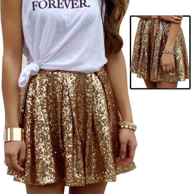 Wome Gold Sequin Skirts Princess Party Mini Prom Cocktail|ruв категории Женская одежда, юбка - от Buy2taobao.com для оказания профессиональной услуги покупки агента Taobao