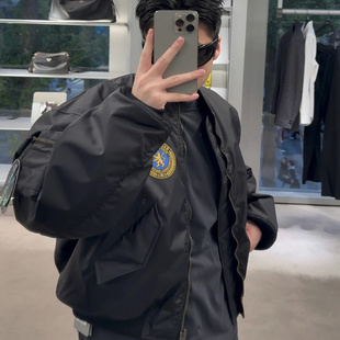 POPDADA25秋冬切尔西徽章防风尼龙飞行员棉服夹克外套MA1 BOMBER