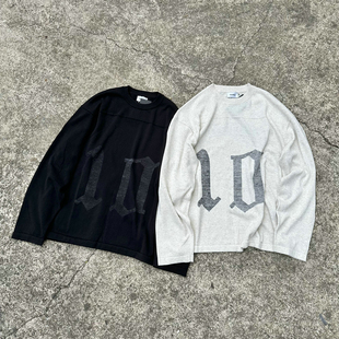 ASKYURSELF2024隐藏logo防晒美式橄榄球高街字母宽松针织长袖毛衣