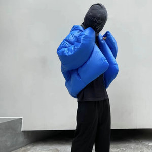 2021冬KANYE WEST联名合作塑料袋立体裁剪特宽松面包棉服休闲棉衣