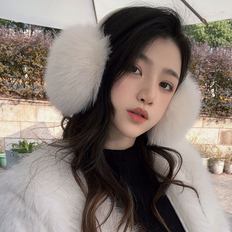 大姐姐同款狐狸毛耳套整皮耳包仙气可爱耳罩日韩女士保暖防冻耳捂