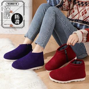 恩施手工棉鞋冬季加绒加厚男居家女包跟高帮棉拖防滑厚底雪地靴子
