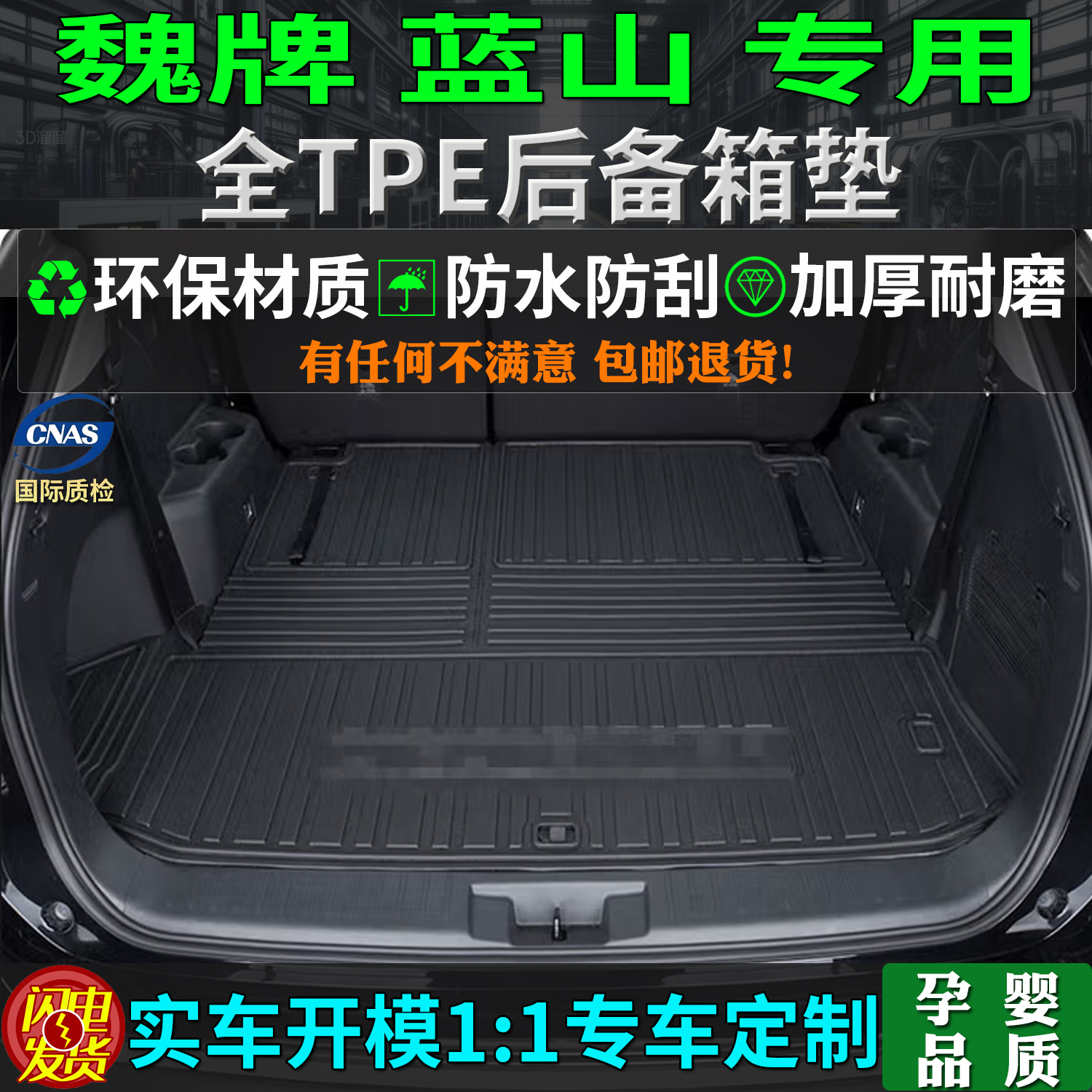 适用长城魏牌派蓝山tpe后备箱垫
