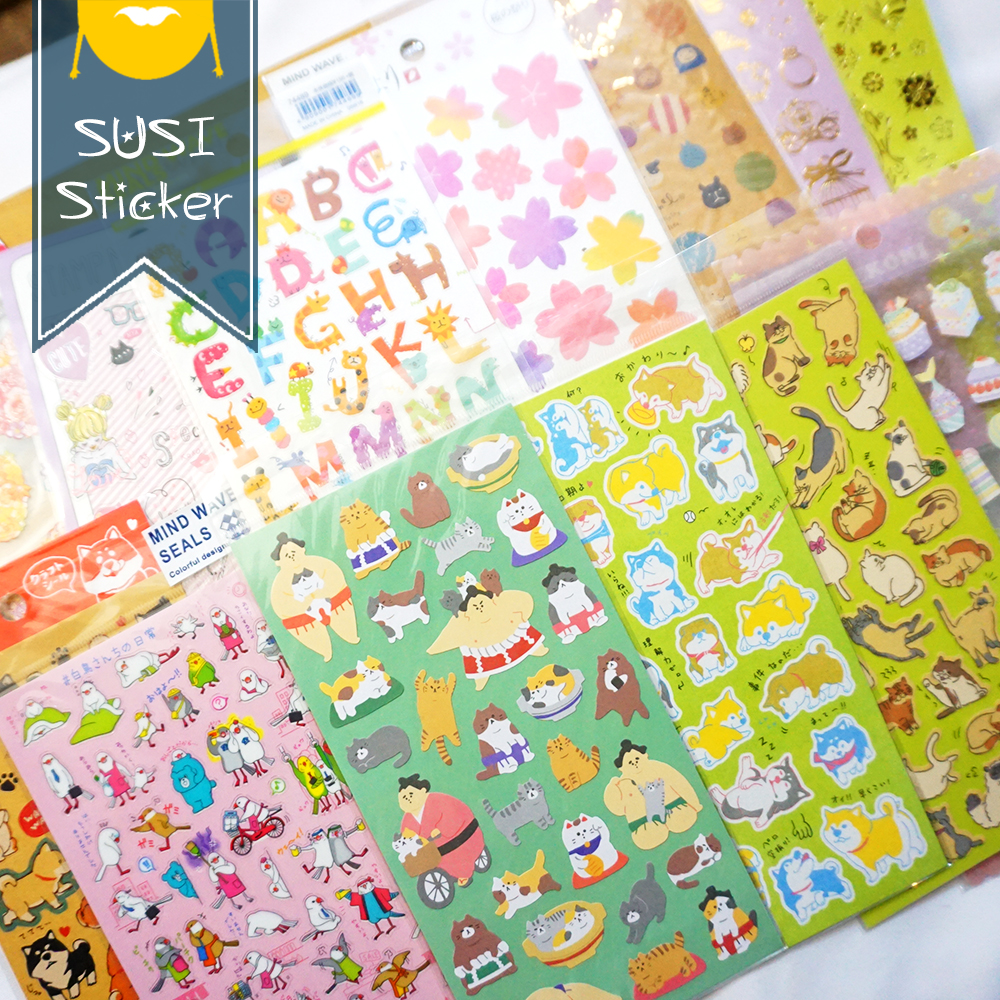 日式贴纸 mw 可爱动物柴犬 蛋糕字母 diy手帐贴画 咕卡手机贴纸