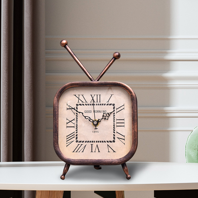美式桌面钟复古静音座钟