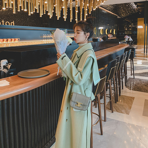 已出货226-K25-P165  2022风衣式韩版修身毛呢外套女 控价248图片