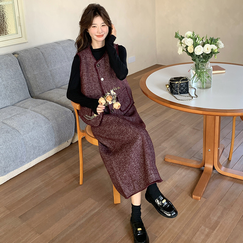 小香风气质马甲套装裙女2025春秋季新款法式显瘦半身裙时尚两件套,女装套装/套裙,惟卡贝娜