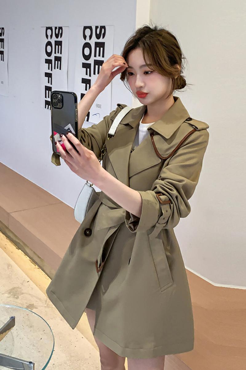 226-A56-P1552022春季新款风衣女控价218,女装风衣,惟卡贝娜