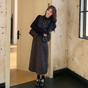 灰色小香风马甲套装裙女2025秋季新款法式气质高级感半身裙两件套图片