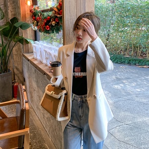 韩版气质设计感简约西装外套女2025春秋新款宽松显瘦干练西服上衣图片
