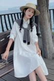 已出货（配围脖）226-A338-P1152024夏季新款连衣裙女168，女装连衣裙，惟卡贝娜