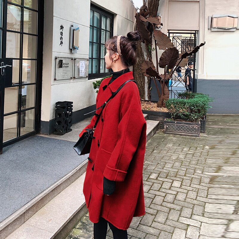 现货226-K20-P1602021中长款毛呢外套女韩版控价228,女装毛呢外套,惟卡贝娜