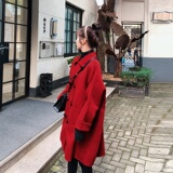 现货226-K20-P1602021中长款毛呢外套女韩版控价228，女装毛呢外套，惟卡贝娜