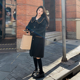 韩系娃娃领保暖长款呢子大衣女2025年秋冬季新款显瘦加厚毛呢外套，女装毛呢外套，惟卡贝娜