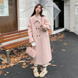 韩版中长款双面羊绒大衣女2025年秋冬季新款显瘦减龄加厚呢子外套，女装毛呢外套，惟卡贝娜