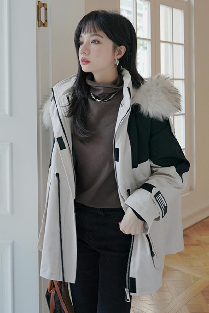 已出货226-888-P195冬季新款水波纹兔毛内胆派克服外套控278,女装短外套,惟卡贝娜