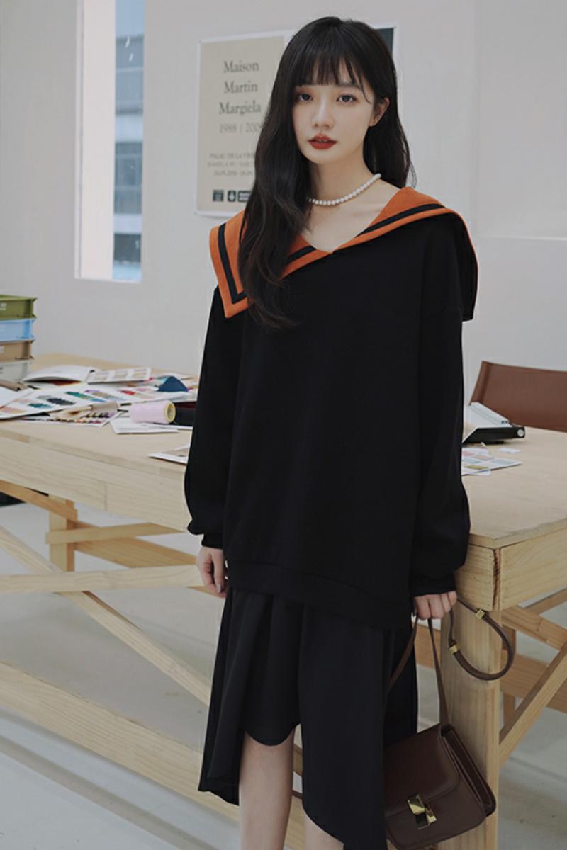 已出货226-A13-P1152022春季中长款卫衣女控价168,女装连衣裙,惟卡贝娜