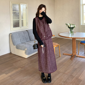 小香风气质马甲套装裙女2025春秋季新款法式显瘦半身裙时尚两件套图片