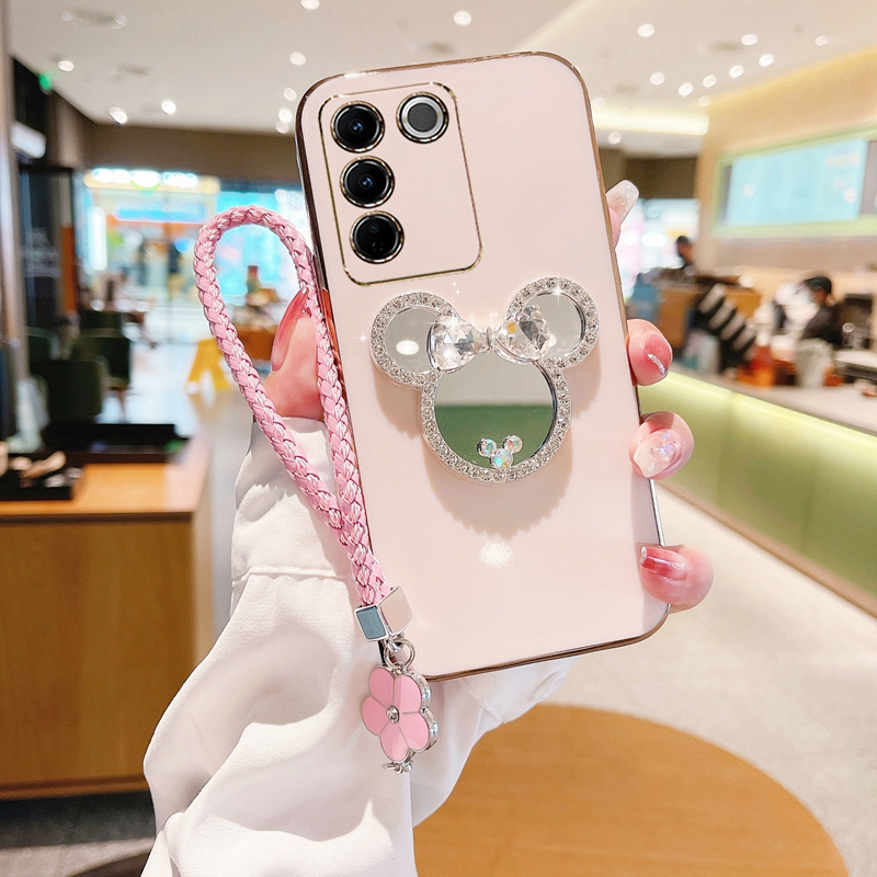 vivoS16e硅胶时尚化妆镜手机壳女