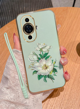 适用华为nova12活力版手机壳nove12保护硅胶套FIN一AL60a镜头全包BLK防摔00软壳novo时尚nava女板nowa百合花