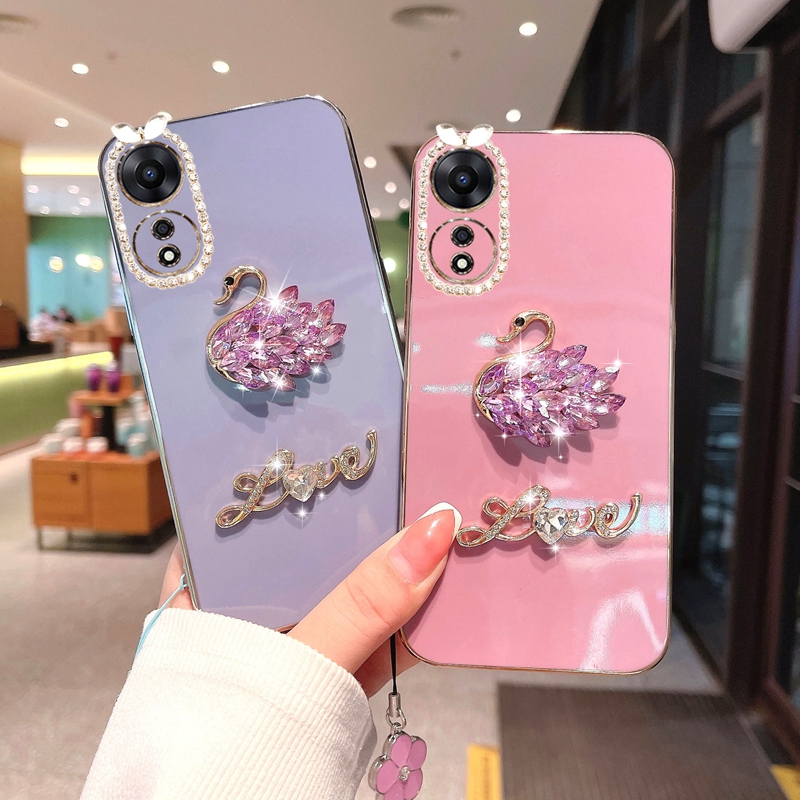 oppoA58X硅胶防摔时尚镶钻手机壳