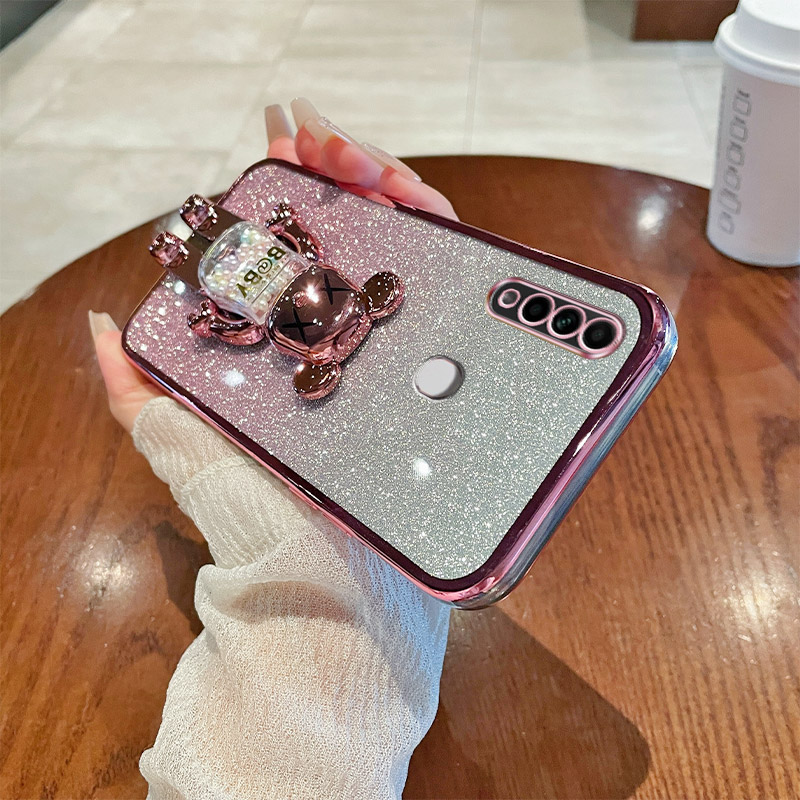 OppoA8硅胶透明带支架手机壳防摔