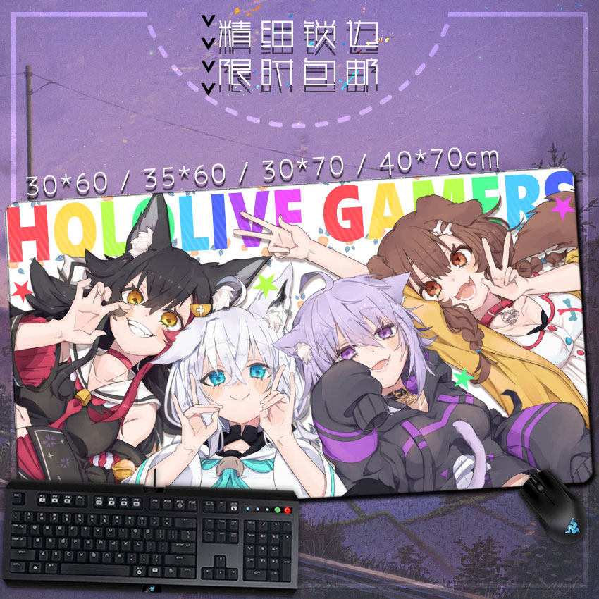 vtuber 猫又小粥 白上吹雪 动漫游戏周边超大鼠标垫 键盘垫 桌垫