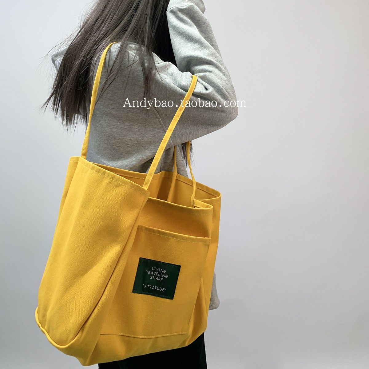 ins小清新韩系大容量托特帆布包女休闲瑜伽购物上班通勤手提包袋